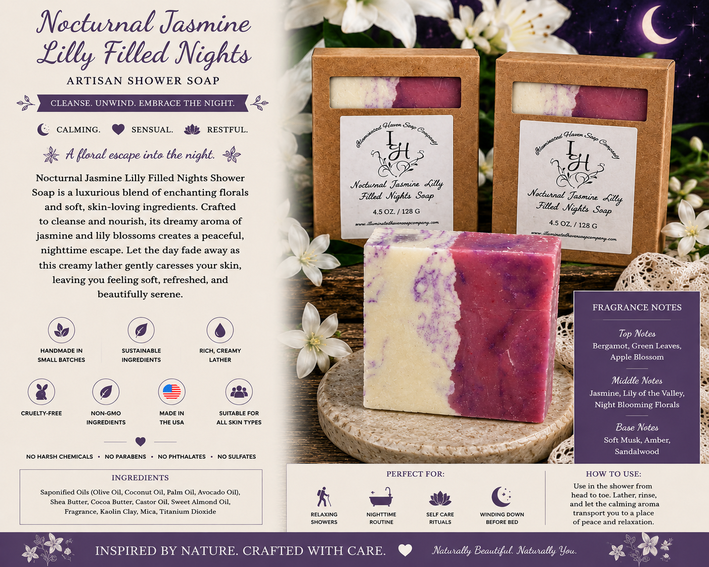 Nocturnal Jasmine Lilly Filled Nights Soap