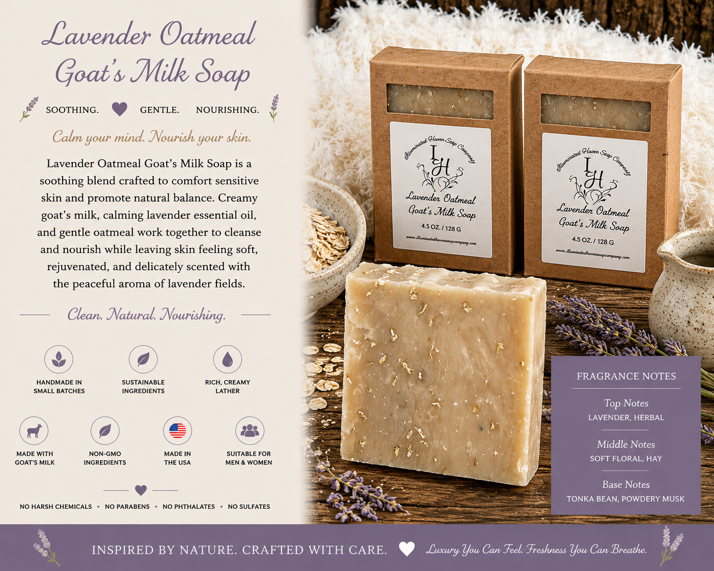 Lavender Oatmeal Goat's Milk Soap