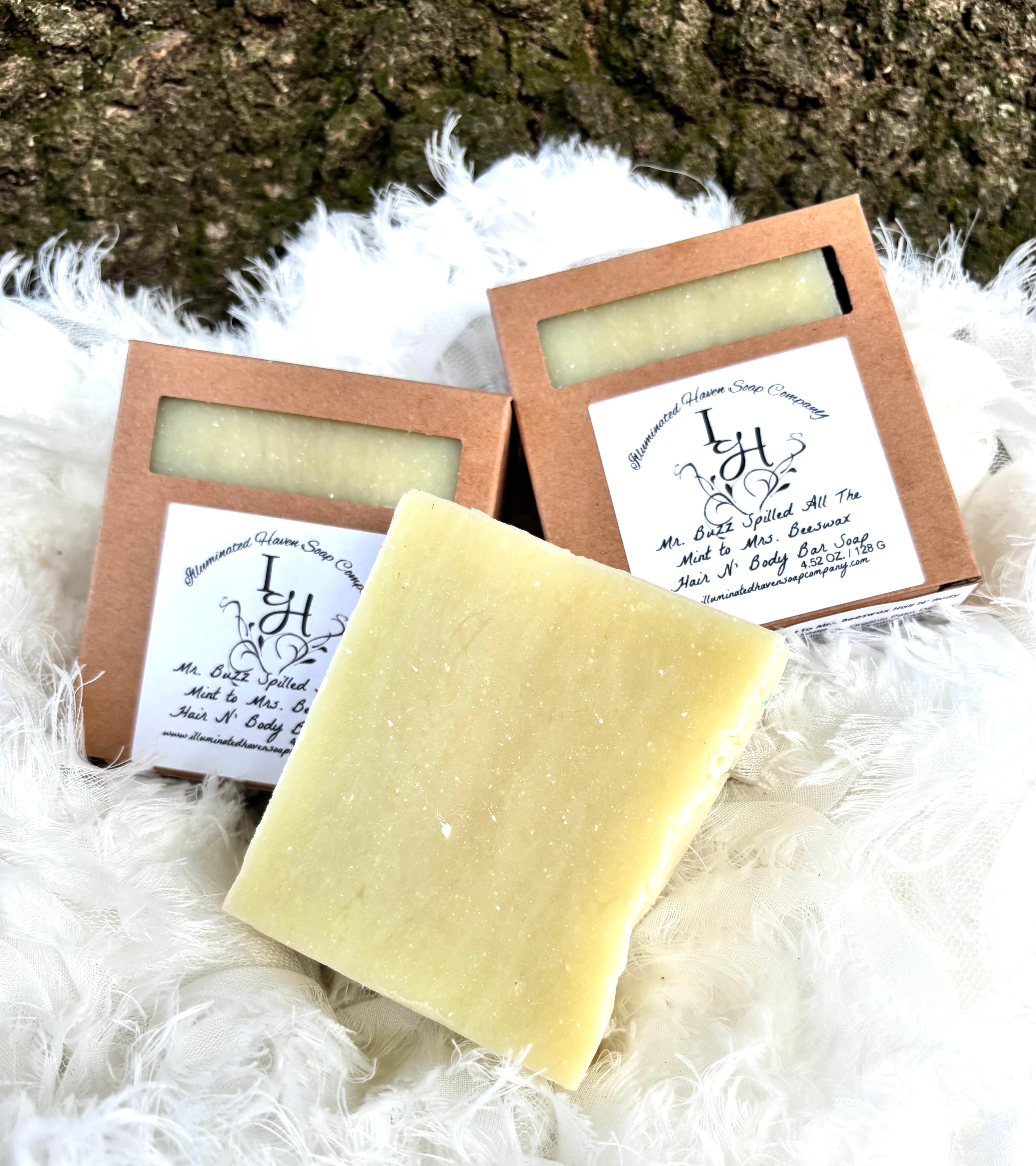Mr. Buzz Spilled All The Mint to Mrs. Beeswax Hair N' Body Bar Soap