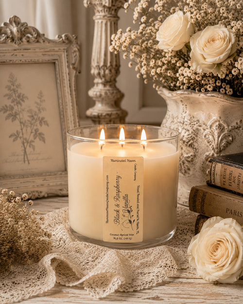Black Raspberry & Vanilla luxury 3-wick candle