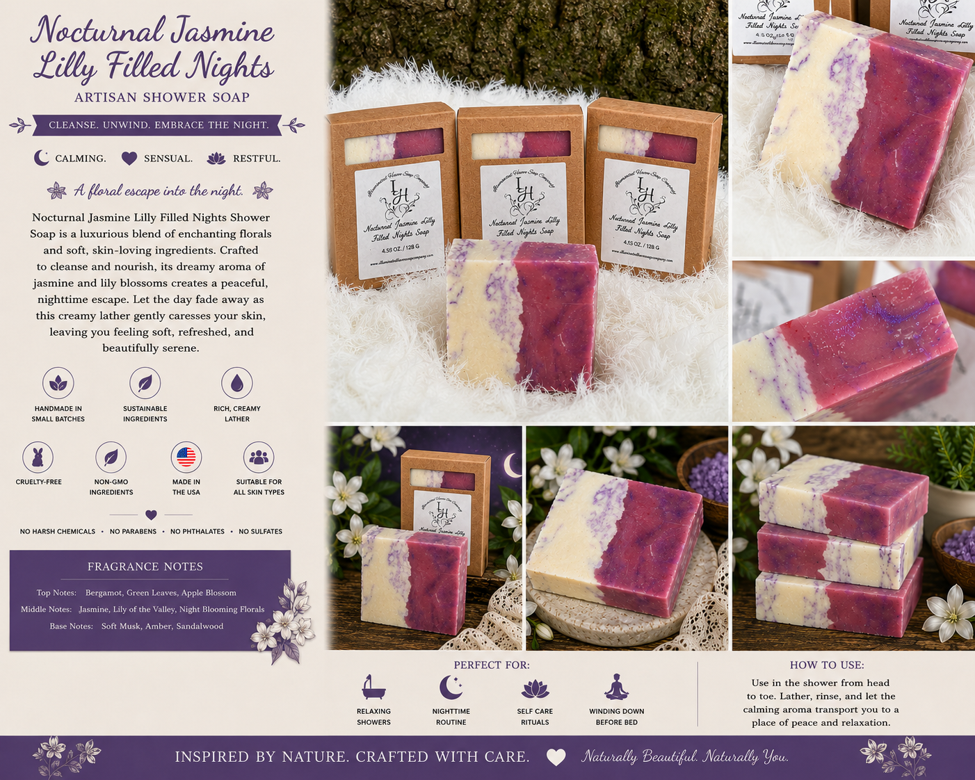 Nocturnal Jasmine Lilly Filled Nights Soap