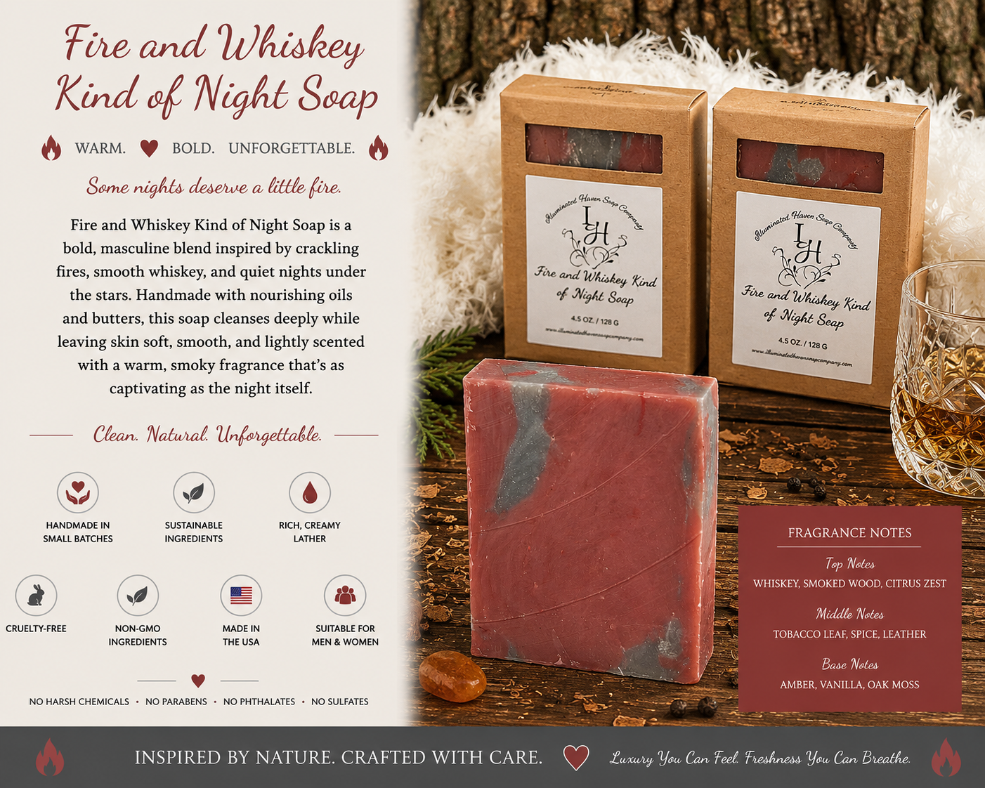Fire and Whiskey Kind of Night Soap