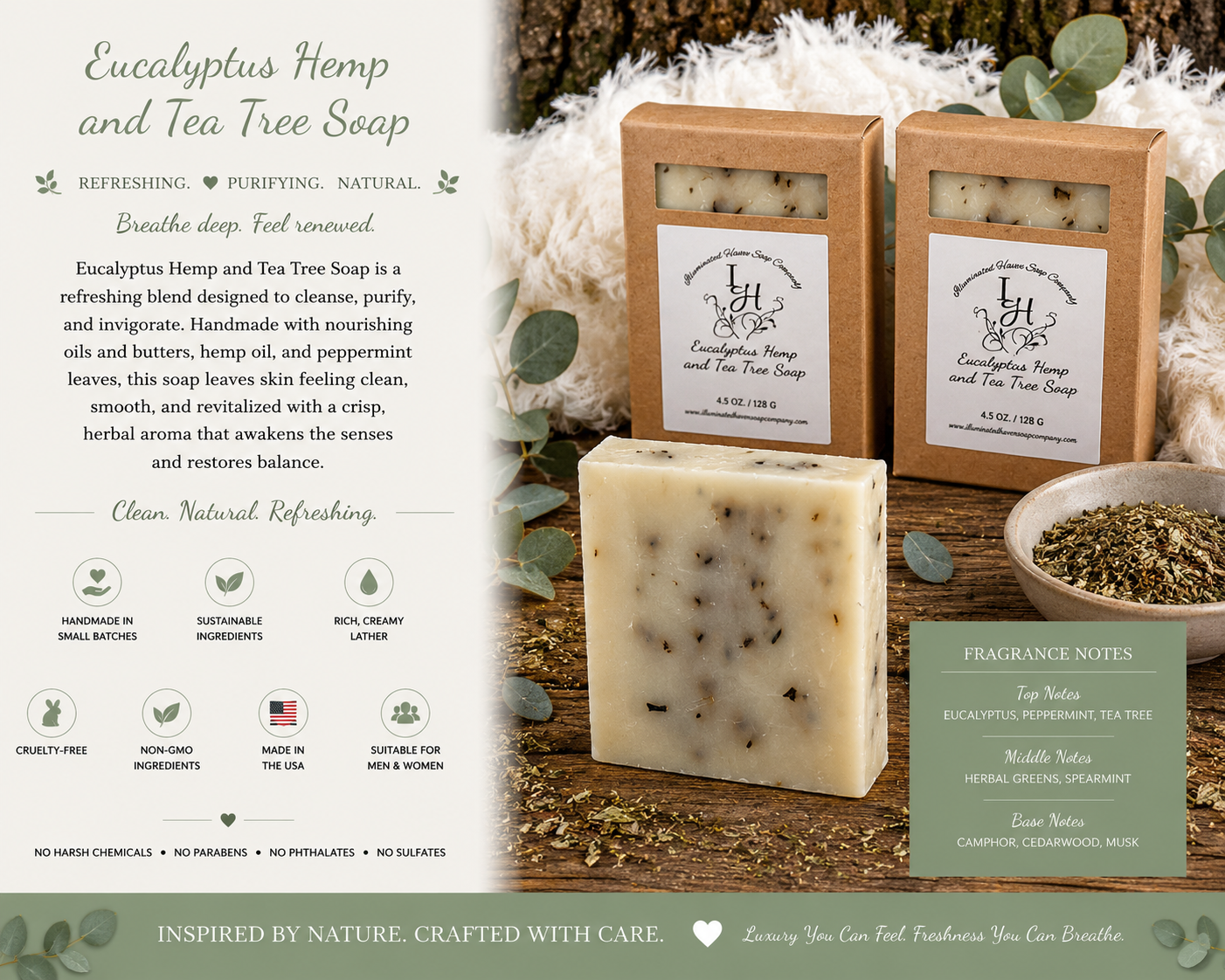 Eucalyptus Hemp and Tea Tree Soap