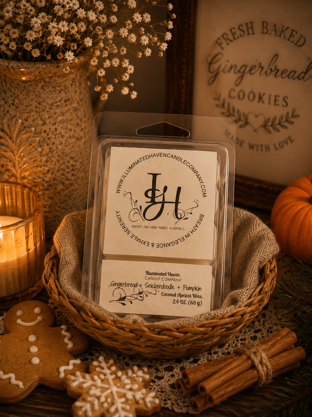 Gingerbread Snickerdoodle Pumpkin wax melt clamshell